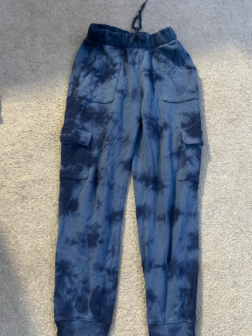 PINK blue tye dye cotton sweat pants